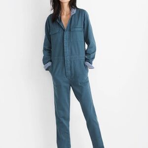 Madewell Sherpa Coverall Jumpsuit in Dusty Moss Size L